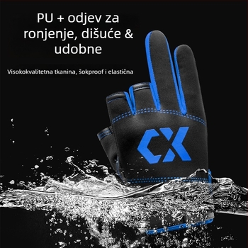 Drooping String PU rukavice za ribolov – ultra tanke, zaštita od sunca, vodootporne, otporne na probijanje, protuklizne, dizajn s tri prsta
