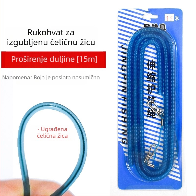 Zaštitno uže za ribolovni štap s jezgrom od čelične žice i elastičnim plastičnim užetom – Yushiro