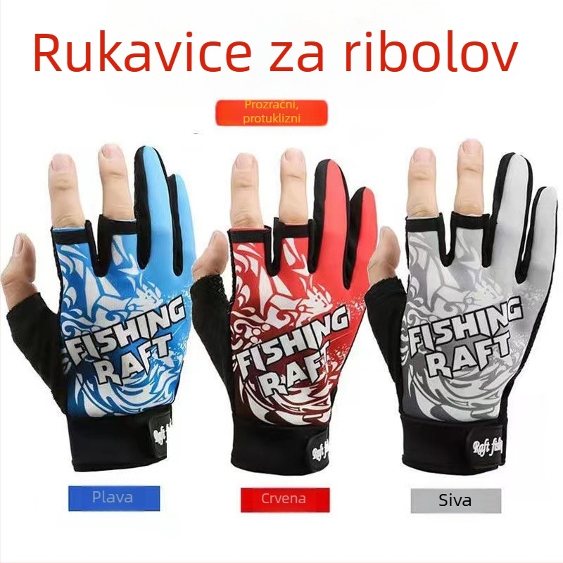 Ribolovne rukavice s otvorena tri prsta, otporne na rezanje, protuklizne, tople zimi, materijal poliester — Haishang Zhisheng