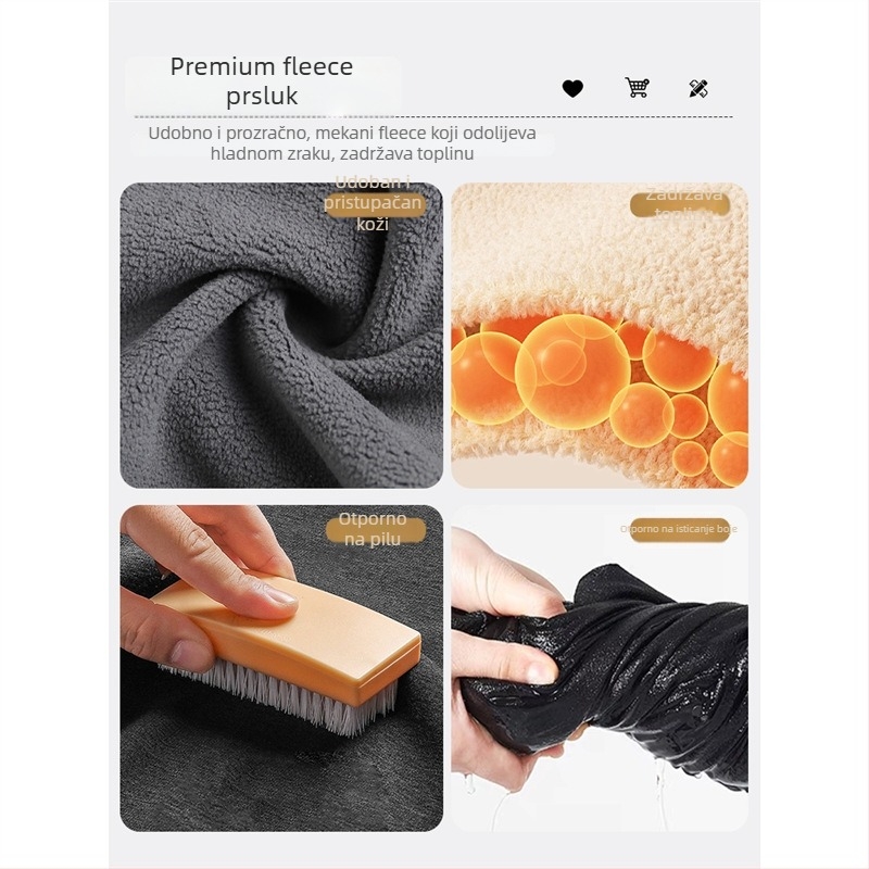 Fleece prsluk sa stojećim ovratnikom, zatvarač, corduroy tkanina, jednobojna