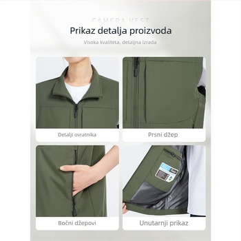 Radna vesta s logotipom, vodootporna, uski kroj