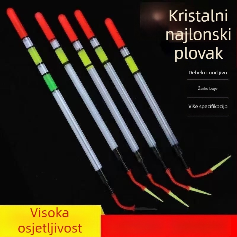 Prozirni plovak s oblikom cijevi, novi tip prevlake, debeo i uočljivo, vrlo osjetljivo za divlji ribolov karasa u plitkim vodama među travom.