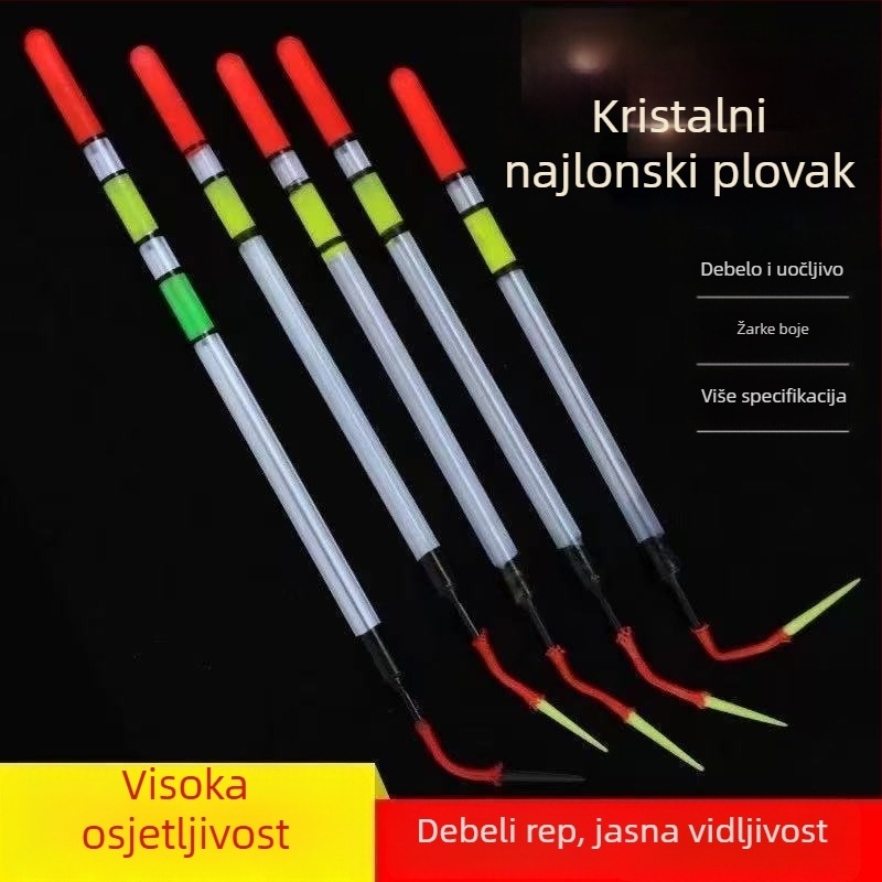 Prozirni plovak s oblikom cijevi, novi tip prevlake, debeo i uočljivo, vrlo osjetljivo za divlji ribolov karasa u plitkim vodama među travom.