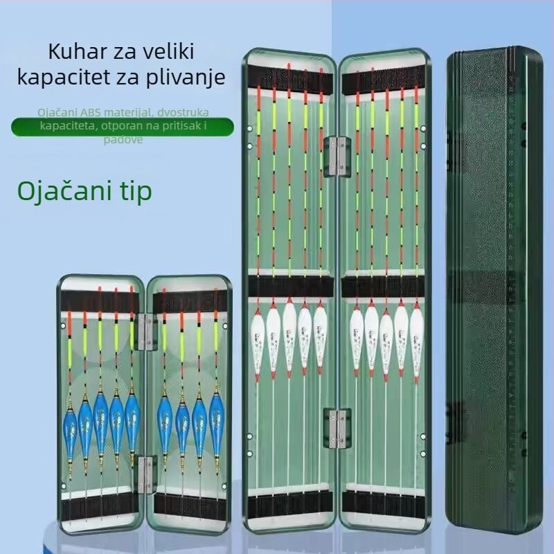 Kutija za skladištenje ribolovnih plovaka, dvostruki sloj, velika kapaciteta, ABS