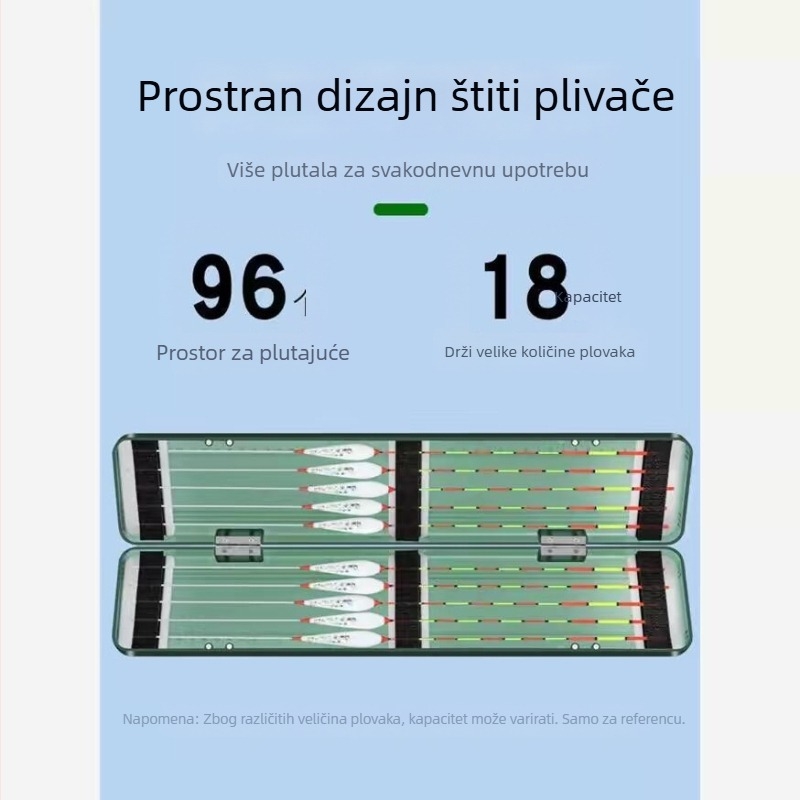 Kutija za skladištenje ribolovnih plovaka, dvostruki sloj, velika kapaciteta, ABS