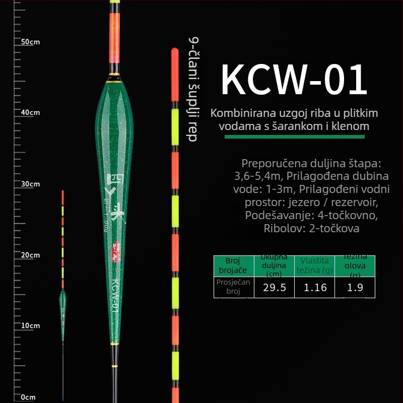 Junxin plovak za ribolov – nanometrijski materijal, vertikalni drift