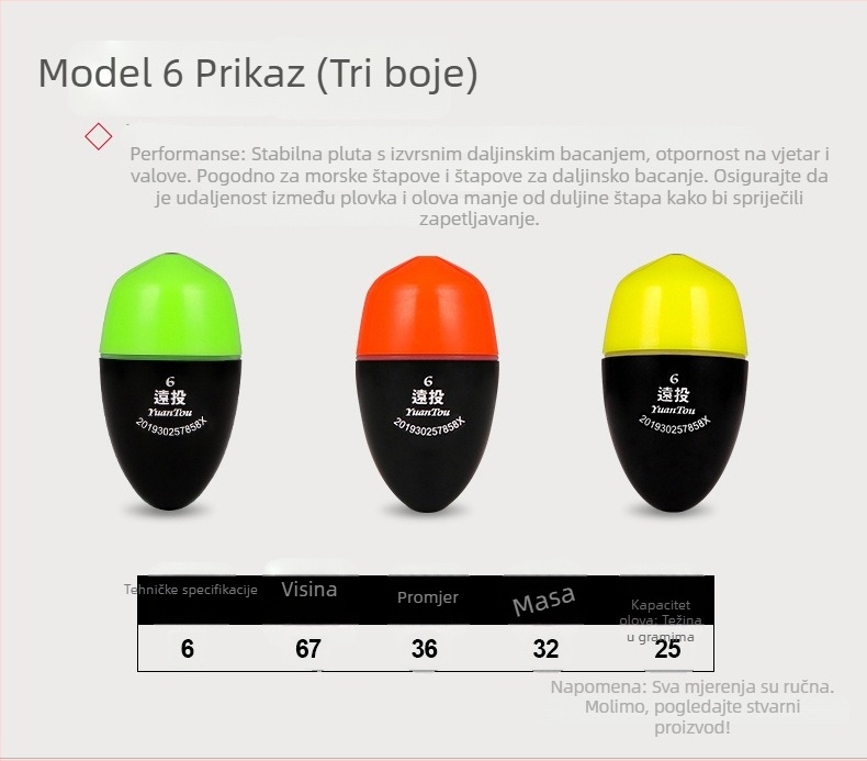 More pluta za ribolov s osvjetljenjem, anti-kolizijskim dizajnom, dugačkim bacanjima — plastika — Fish Hunter