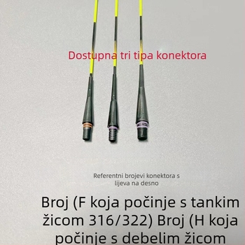 316/425 Prošireni crni elektronički repni dio, dodatak od 1,2 mm, plovak promjene boje za noćni ribol karasa, fina tvrda repa