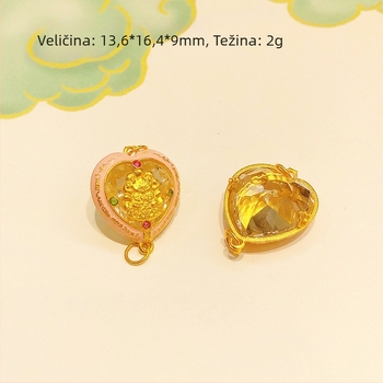 DIY kristalni dodaci za nakit s motivom lisice s devet repova, S925 metal s elektroplatinskim premazom, proljeće 2024 izdanje