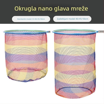 Ogromna trokutasta mreža od aluminijske legure za velike ribe (Bighead Carp, Black Carp, Sturgeon), s gumiranim anti‑zaplitanjem i dubokim mrežastim džepom
