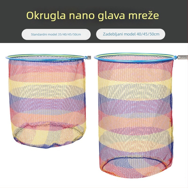 Ogromna trokutasta mreža od aluminijske legure za velike ribe (Bighead Carp, Black Carp, Sturgeon), s gumiranim anti‑zaplitanjem i dubokim mrežastim džepom