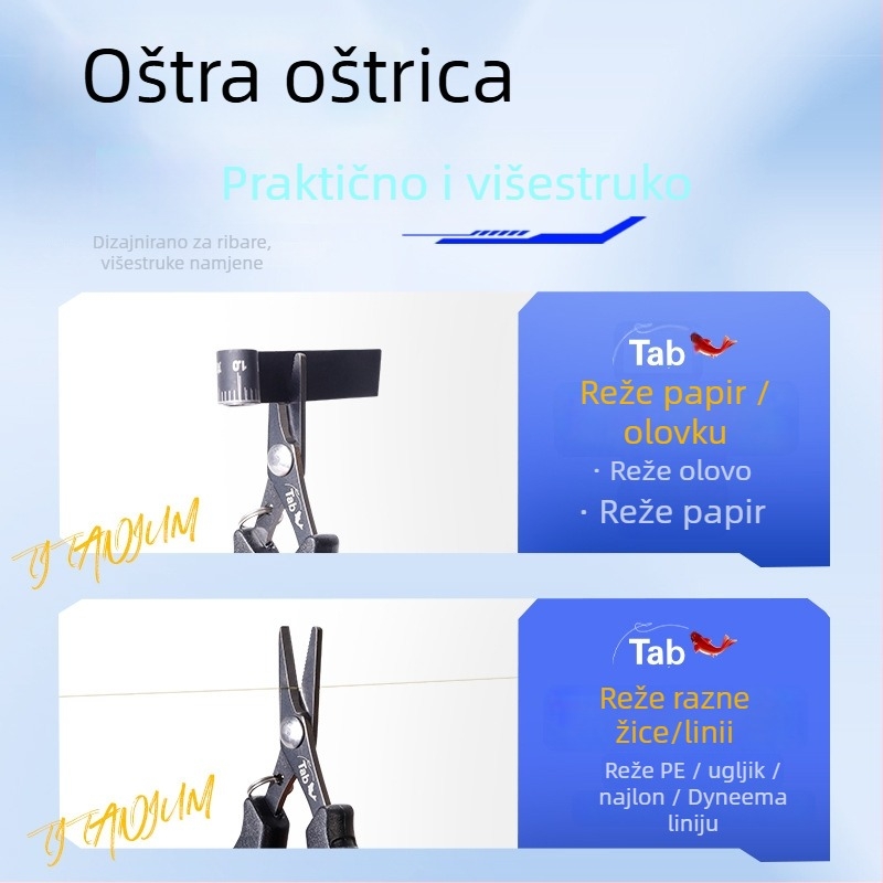 Tab škare za ribolov – nehrđajući čelik, višenamjenske