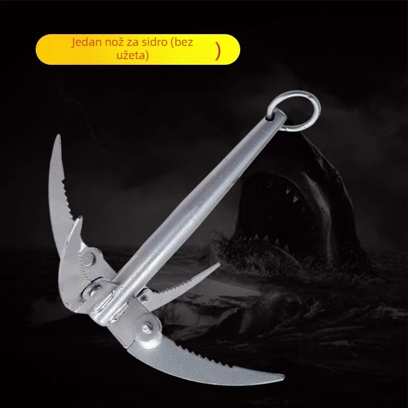 Sklopivi nož od kovanog čelika za ribolov i rez vodne trave