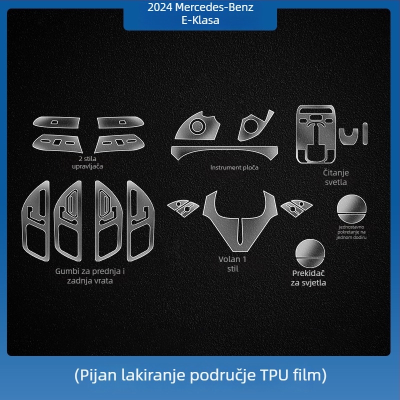 Mercedes-Benz E-Class E260L/E300L središnji zaslon za upravljanje i navigaciju – zaštitno staklo od temperiranog stakla, jednoplošni komad, otporno na ogrebotine, anti otisci prstiju, otporno na visoke i niske temperature