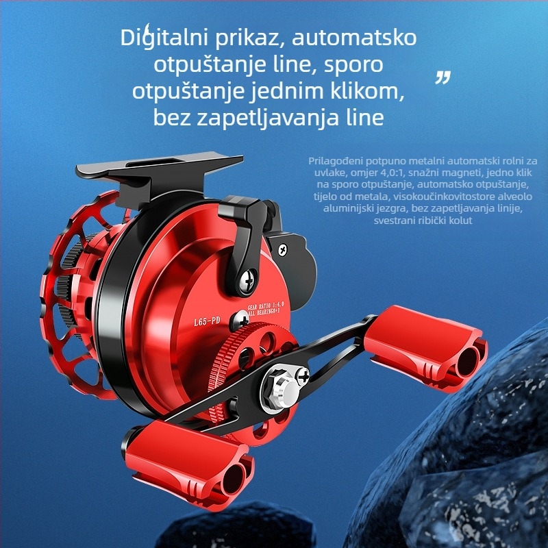 Kolut za ribolov s digitalnim zaslonom, potpuno metalna konstrukcija, visok omjer prijenosa i automatsko namotavanje najlona