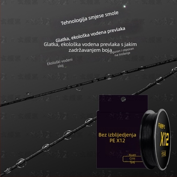 Glavna ribolovna linija, PE pleteni, nosivost 3–33 kg, marka Xuanyaohei (Materijal: PE; Nosivost: 3–33 kg; Kategorija: PE pletena linija; Lansiranje: ljeto 2025)