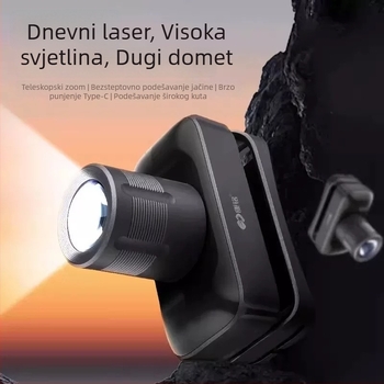 LED lampica za ribolov na glavi, punjiva, 5W, 3000mAh, zumiranje, domet 200–500 m