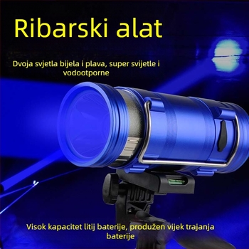 LED ribolovna noćna lampa, tijelo od aluminijske legure, punjiva, LED svjetlo, domet 100–200 m