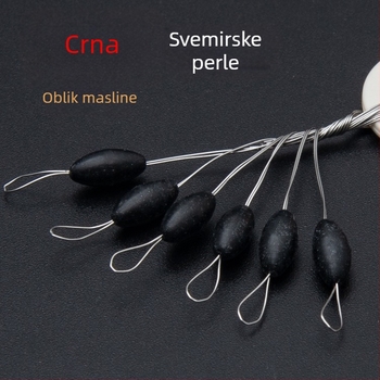 Gumene kuglice za ribolov, set od 60 komada, maslinasto oblika, crne, jade i razne boje
