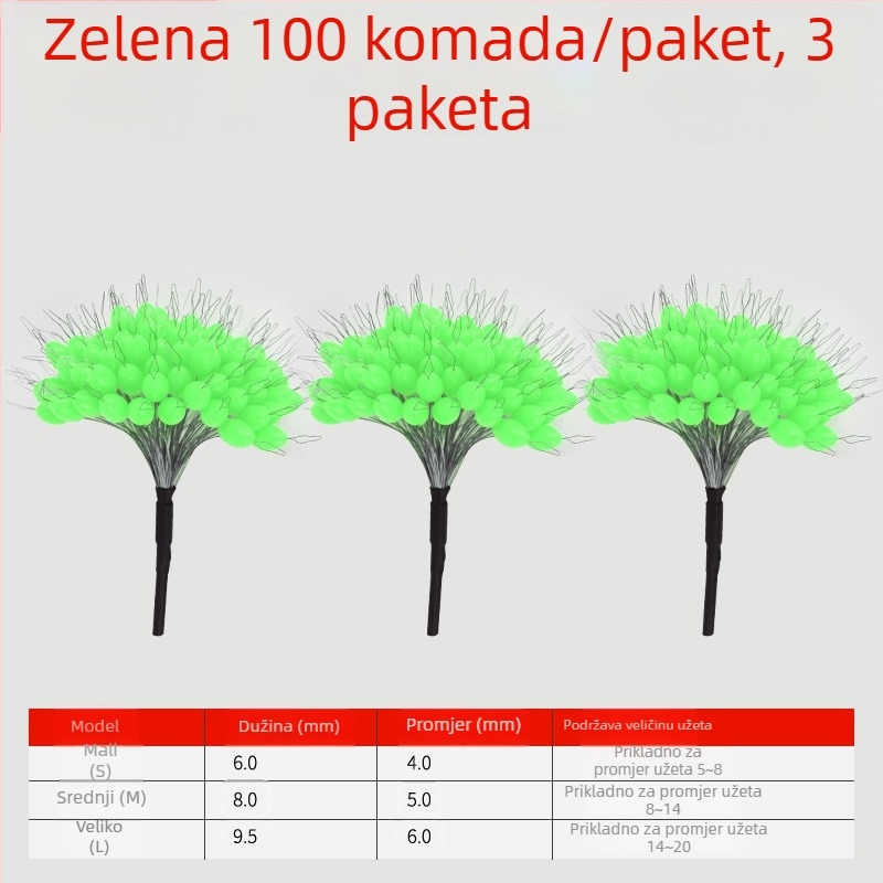 Silikonska ovalna perla s zaključavajućom perlom za morski ribolov – dodatna oprema za liniju