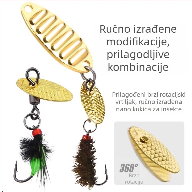 Meden mikro set za mamce – perle, vrteške i dodaci za ribolov, proizvedeno u Kini