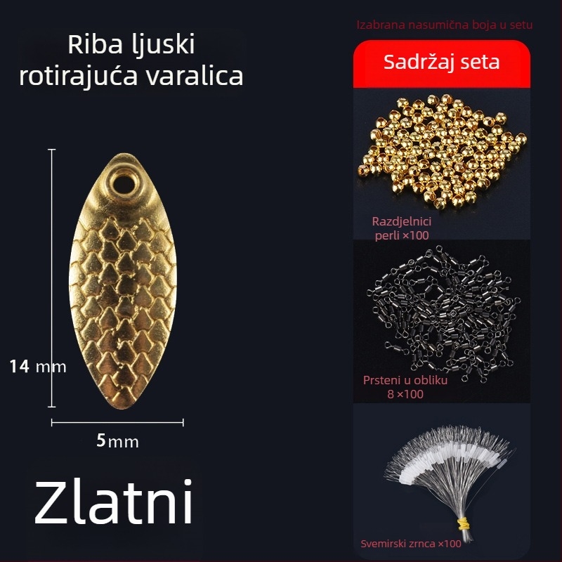 Meden mikro set za mamce – perle, vrteške i dodaci za ribolov, proizvedeno u Kini