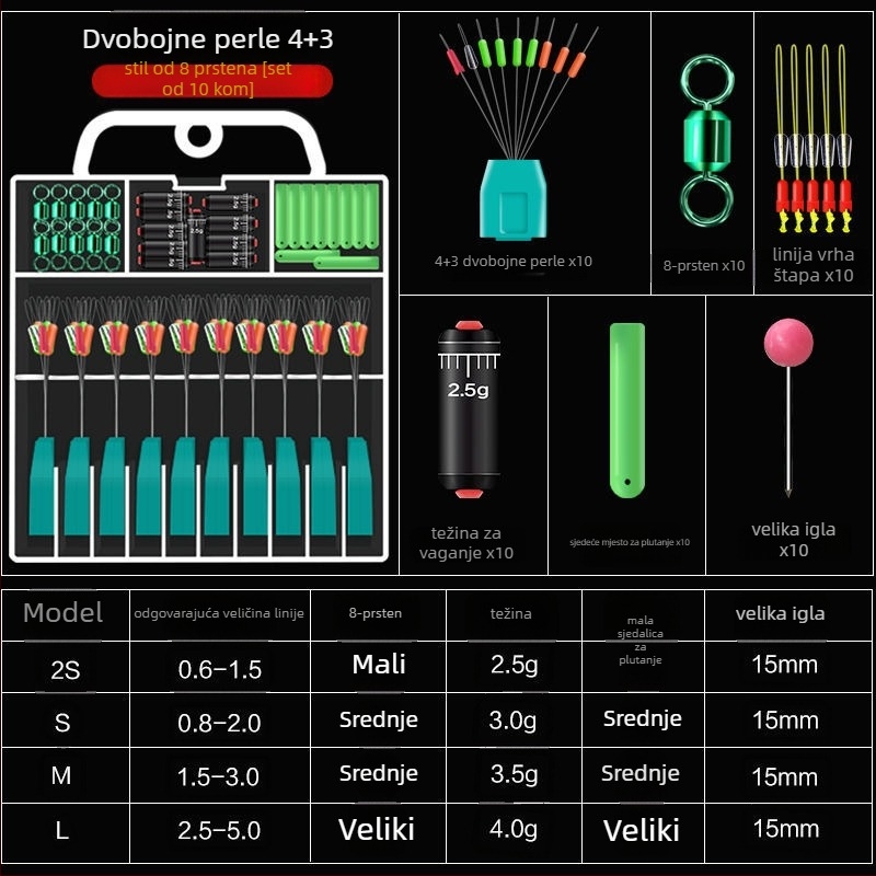 Silikonski Space Bean set za glavnu liniju - cjeloviti komplet dodataka za napredni ribolov