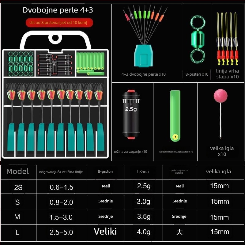 Silikonski Space Bean set za glavnu liniju - cjeloviti komplet dodataka za napredni ribolov