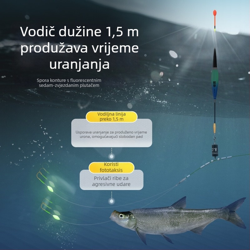 Set vodilne linije za ribolov, bez čvora, unaprijed zavezano integrirano olovo, anti-zamatanje glavne linije, najlon