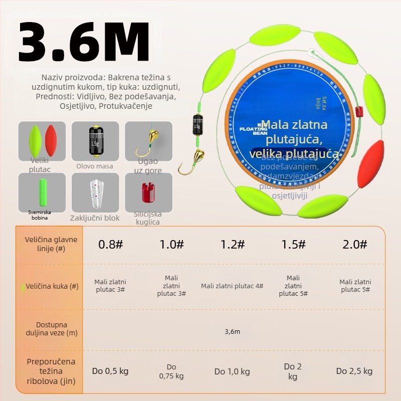 Set glavne linije s malim kukom i plivajućom linijom sa sedam zvjezdica; najlon; marka Welcome; izlazi zimi 2024