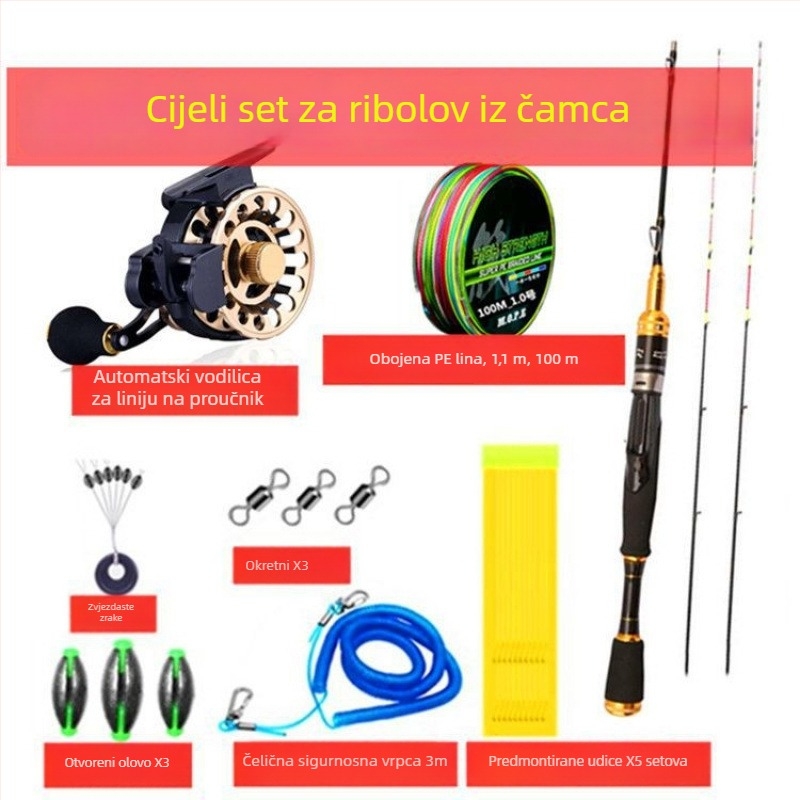 Štap za ribolov za mostni raft, od titanijskog legura i olova