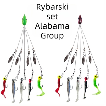 Alabama ribarski rig, 18 g, s blještavim flitterima, umjetna mamac, 6 boja