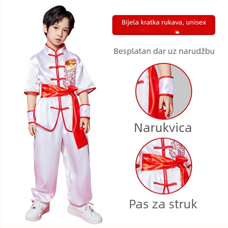 Dječja Tai Chi uniforma, corduroy materijal, laneni udio, uzorak 69850, unisex