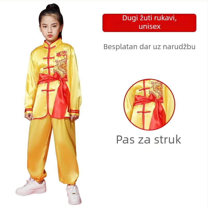 Dječja Tai Chi uniforma, corduroy materijal, laneni udio, uzorak 69850, unisex