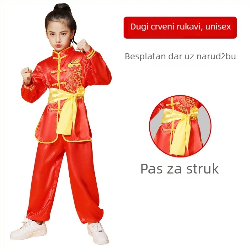 Dječja Tai Chi uniforma, corduroy materijal, laneni udio, uzorak 69850, unisex