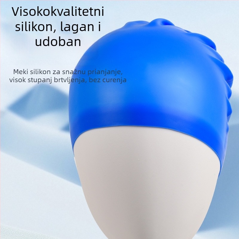 Silikonasta plivačka kapa za odrasle – vodootporna zaštita ušiju, profesionalna kapa za plivanje, pogodna za plivanje i vodene aktivnosti