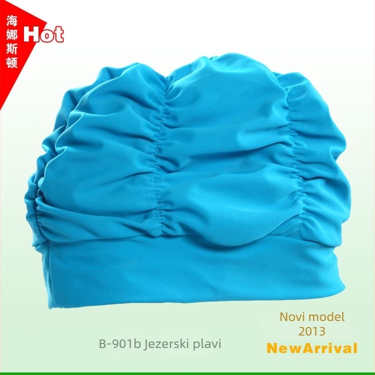 Nylon kapa za plivanje s plisiranjem za dugu kosu, zaštita ušiju, model B-901, Hynaston