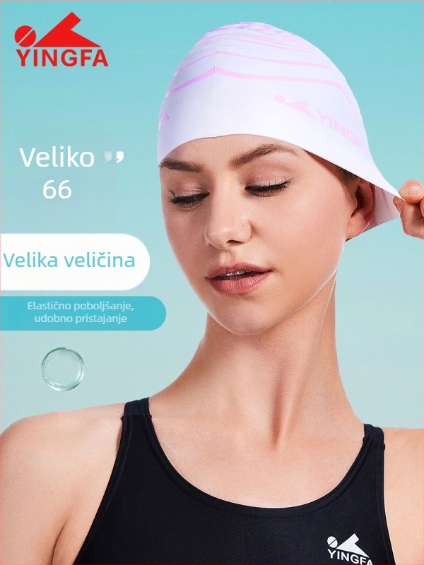 Yingfa 2025 unisex silikonska kapa za plivanje s otisnutim uzorkom, za odrasle, vodootporna, visoka elastičnost, protivklizna unutarnja površina