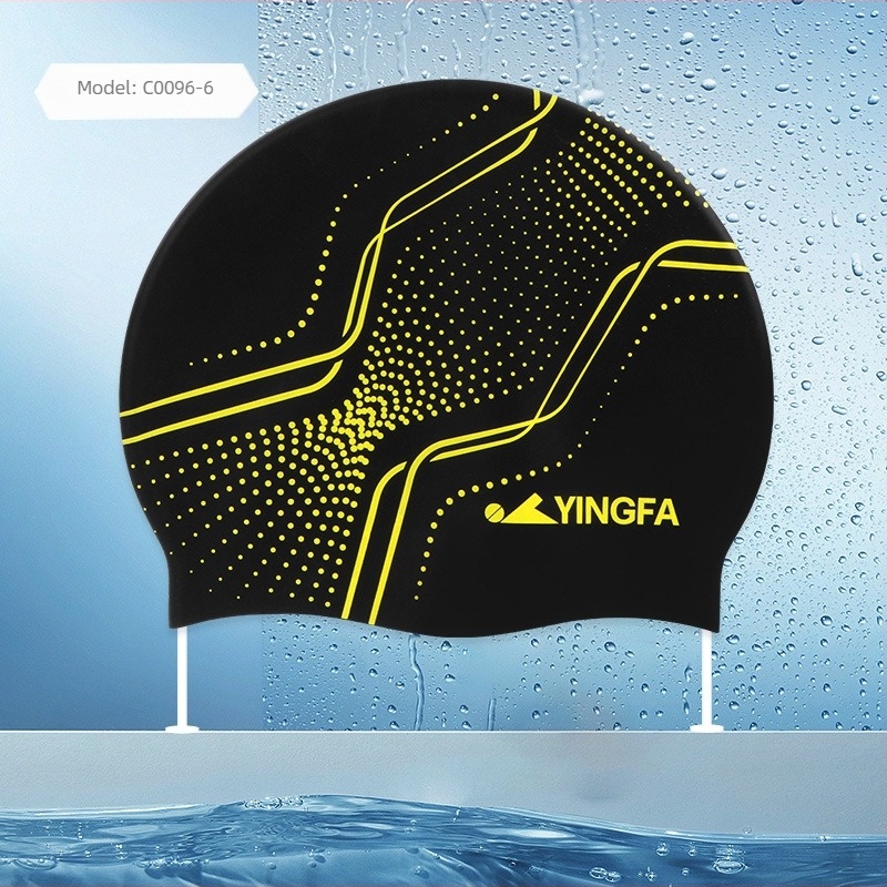 Yingfa 2025 unisex silikonska kapa za plivanje s otisnutim uzorkom, za odrasle, vodootporna, visoka elastičnost, protivklizna unutarnja površina