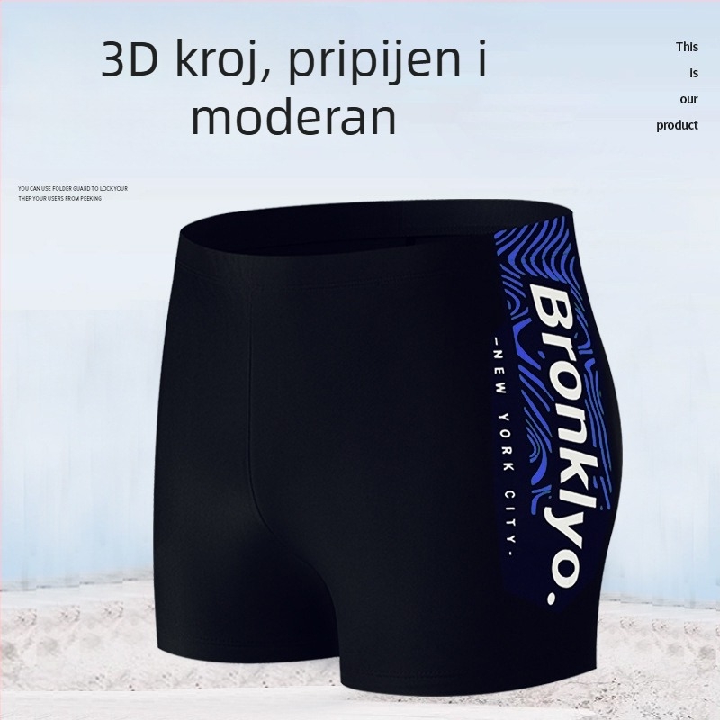 Muške kupaće hlačice za ljeto s dvostrukom slojem, brzo sušeće, elastični pojas, slobodan kroj.