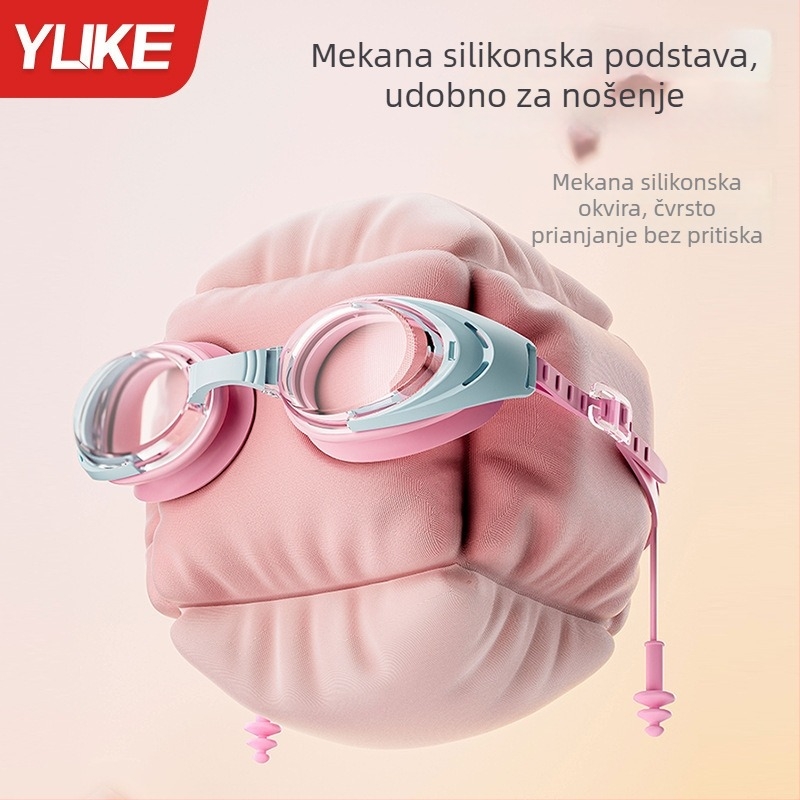 Dječje plivačke naočale s malim okvirom, HD kvalitetete, vodootporne i anti-fog (Materijal leće: PC; Za djecu; Anti-fog: Da)