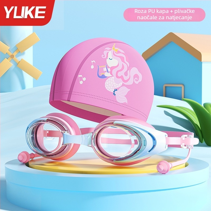Dječje plivačke naočale s malim okvirom, HD kvalitetete, vodootporne i anti-fog (Materijal leće: PC; Za djecu; Anti-fog: Da)