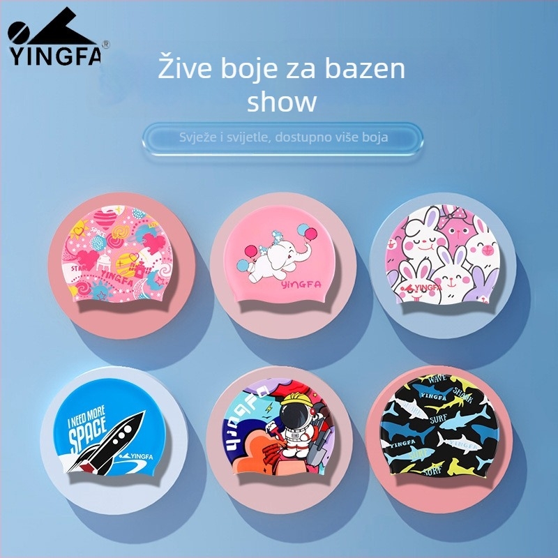 Yingfa dječja silikon kapa za plivanje s karikaturnim uzorkom, vodootporna