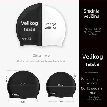 Silikonska vodootporna kapa za plivanje s zaštitom uha – bez stezanja, za odrasle