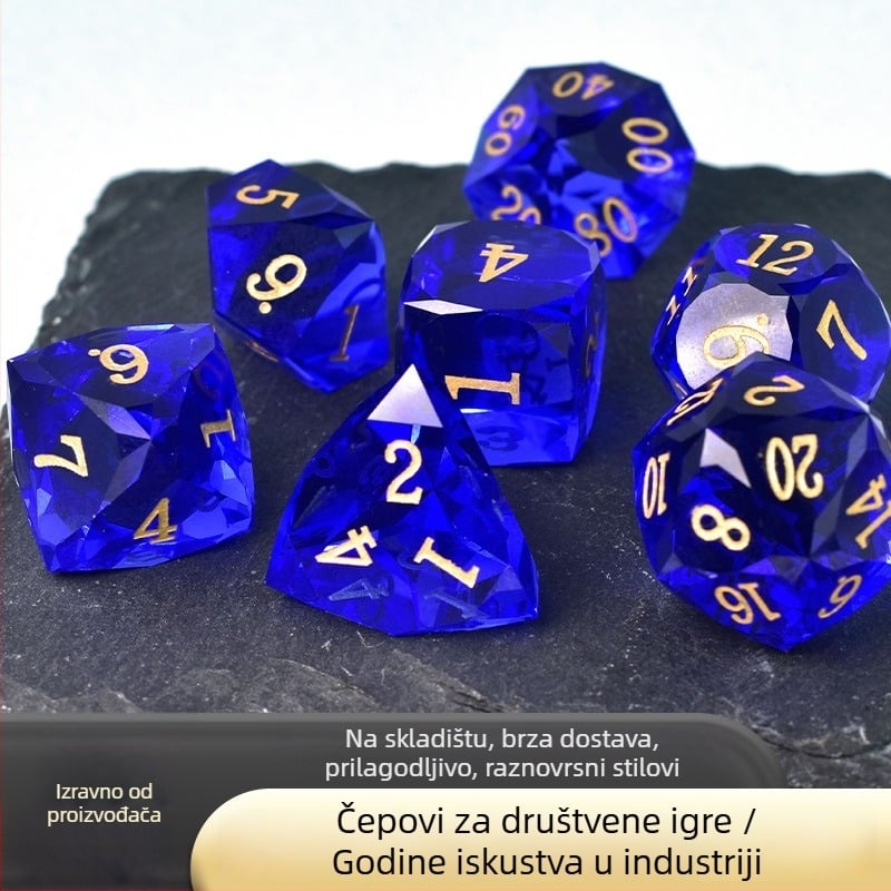 Set gemskih kocki za D&D — smolaste kocke, prilagodljive, oblik: drugi, količina u kutiji: konzultirajte