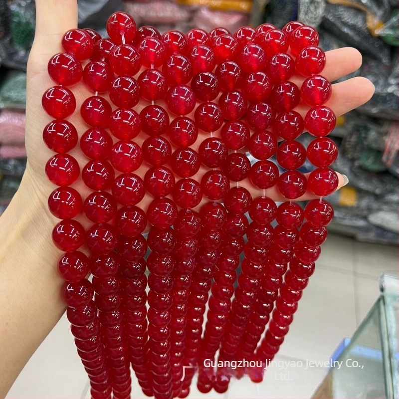 Prirodne crvene ahat kuglice s chalcedonom u zelenoj, žutoj, plavoj, sivoj i bijeloj za izradu nakita DIY