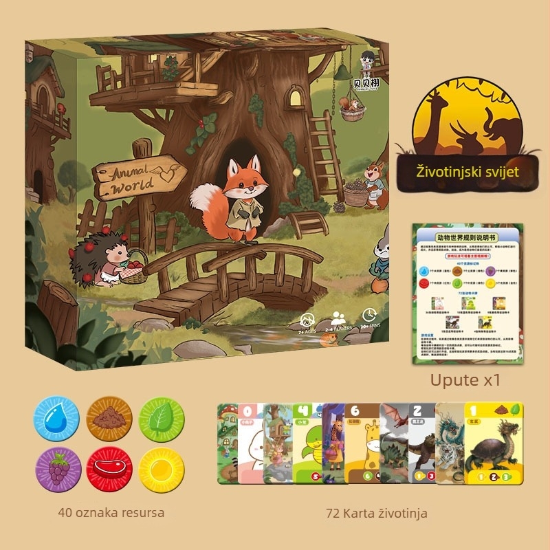 Družabna kartaška igra Tri kraljevstva: borba, zabava i strategija; za djecu 4–6 godina, šarena kutija