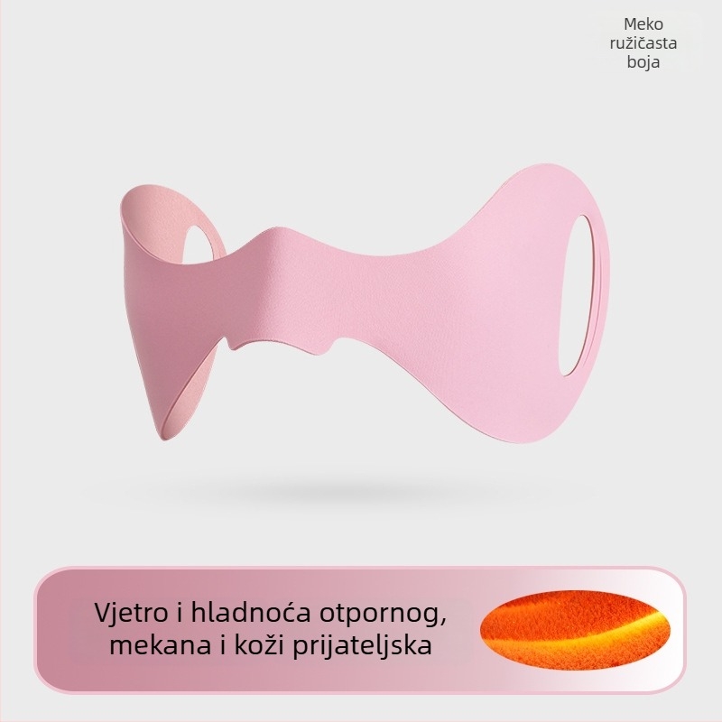Topla maska za lice s nosnim flasterom u obliku leptira — poliester, nosna kopča, prozračna, unisex, jesen-zima.