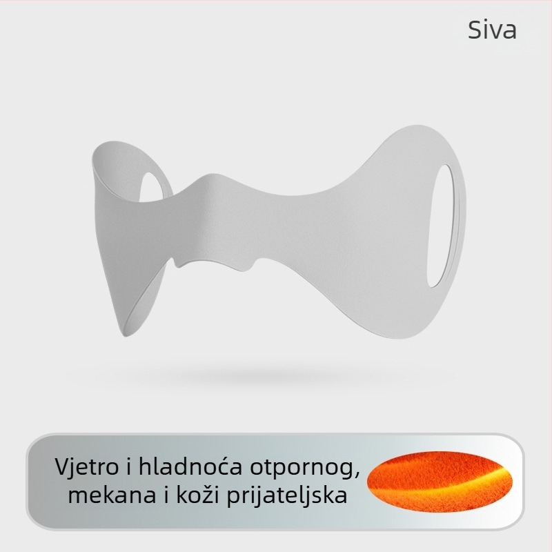 Topla maska za lice s nosnim flasterom u obliku leptira — poliester, nosna kopča, prozračna, unisex, jesen-zima.