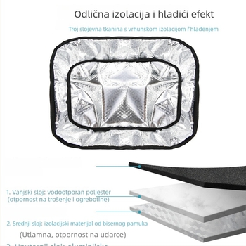 Stražnja košara za bicikl s željeznim okvirom i unutarnjim uloškom, model BIKA-BAG119, vodootporna i izolirana.